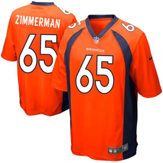 Men's Nike Denver Broncos #65 Gary Zimmerman Game Orange Team Color NFL Jersey - Ujersey