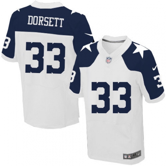 Men's Nike Dallas Cowboys #33 Tony Dorsett Elite White Throwback Alternate NFL Jersey - Ujersey