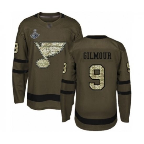 Youth St. Louis Blues #9 Doug Gilmour Authentic Green Salute to Service 2019 Stanley Cup Champions Hockey Jersey - Ujersey