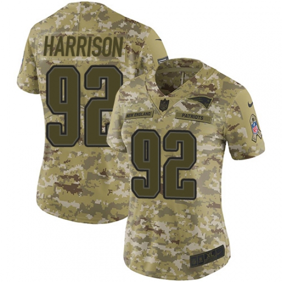 Women's Nike New England Patriots #92 James Harrison Limited Camo 2018 Salute to Service NFL Jersey - Ujersey