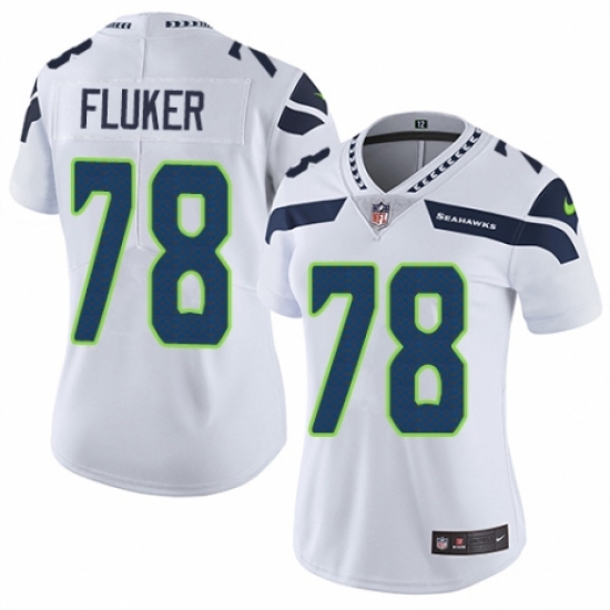Women's Nike Seattle Seahawks #78 D.J. Fluker White Vapor Untouchable Elite Player NFL Jersey - Ujersey
