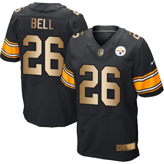 Men's Nike Pittsburgh Steelers #26 Le'Veon Bell Elite Black/Gold Team Color NFL Jersey - Ujersey