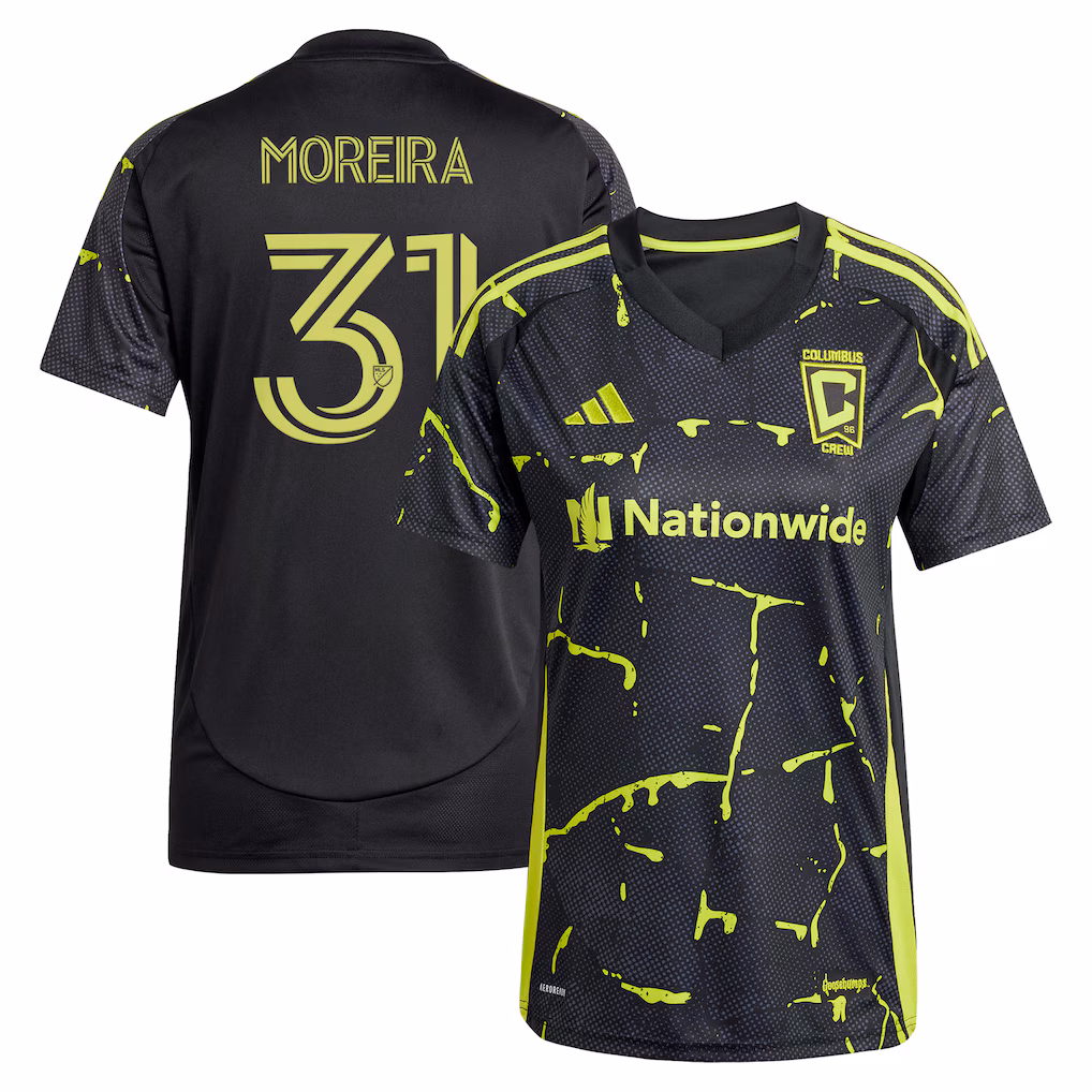 Women's Columbus Crew Steven Moreira adidas Black 2025 The Goosebumps Kit Replica Jersey - Ujersey NHL