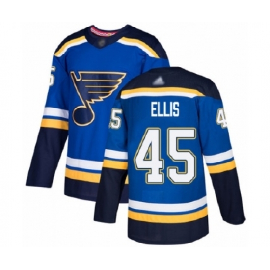 Youth St. Louis Blues #45 Colten Ellis Authentic Royal Blue Home Hockey Jersey - Ujersey