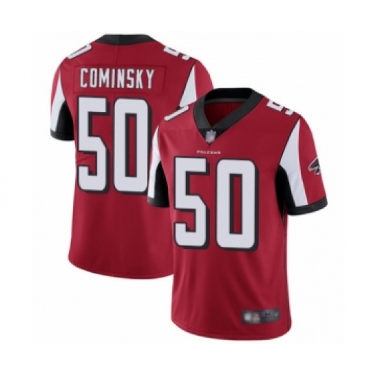 Men's Atlanta Falcons #50 John Cominsky Red Team Color Vapor Untouchable Limited Player Football Jersey - Ujersey