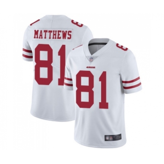 Men's San Francisco 49ers #81 Jordan Matthews White Vapor Untouchable Limited Player Football Jersey - Ujersey