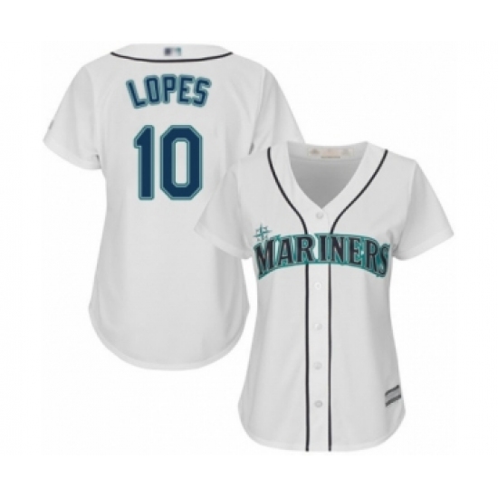 Women's Seattle Mariners #10 Tim Lopes Authentic White Home Cool Base Baseball Player Jersey - Ujersey