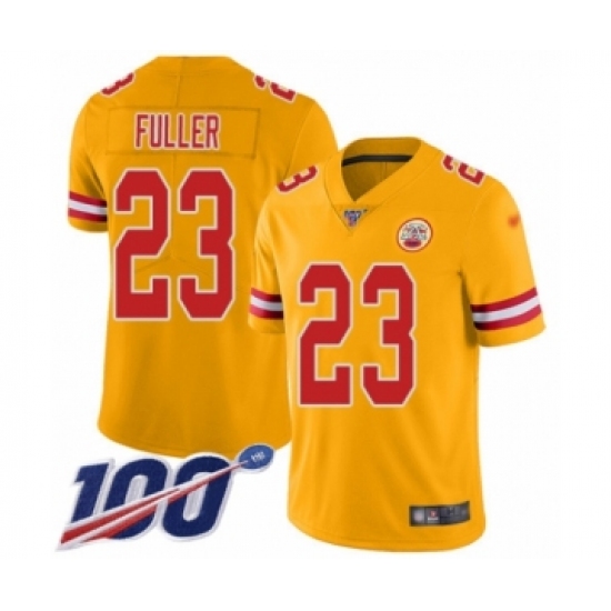 Men's Kansas City Chiefs #23 Kendall Fuller Limited Gold Inverted Legend 100th Season Football Jersey - Ujersey