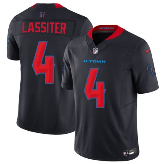 Men's Houston Texans #4 Kamari Lassiter Navy 2nd Alternate 2025 F.U.S.E. Vapor Limited Football Stitched Jersey - Ujersey
