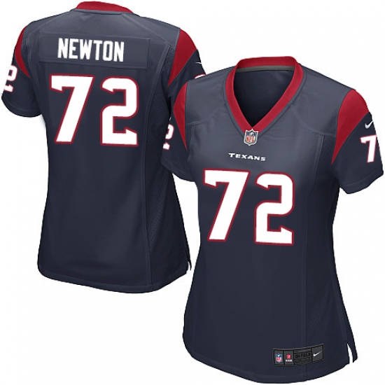Women's Nike Houston Texans #72 Derek Newton Game Navy Blue Team Color NFL Jersey - Ujersey