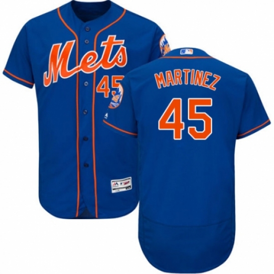 Men's Majestic New York Mets #45 Pedro Martinez Royal Blue Alternate Flex Base Authentic Collection MLB Jersey - Ujersey