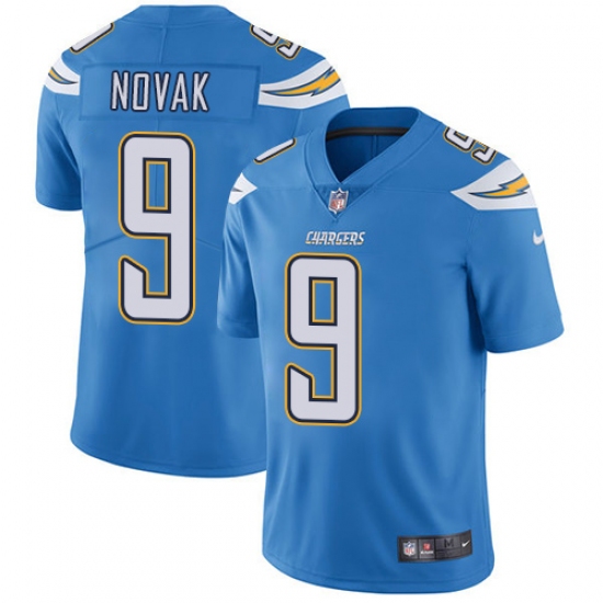 Men's Nike Los Angeles Chargers #9 Nick Novak Electric Blue Alternate Vapor Untouchable Limited Player NFL Jersey - Ujersey