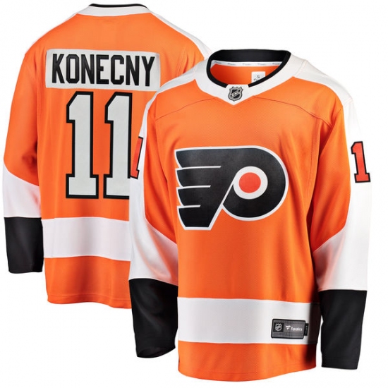 Men's Philadelphia Flyers #11 Travis Konecny Fanatics Branded Orange Home Breakaway NHL Jersey - Ujersey