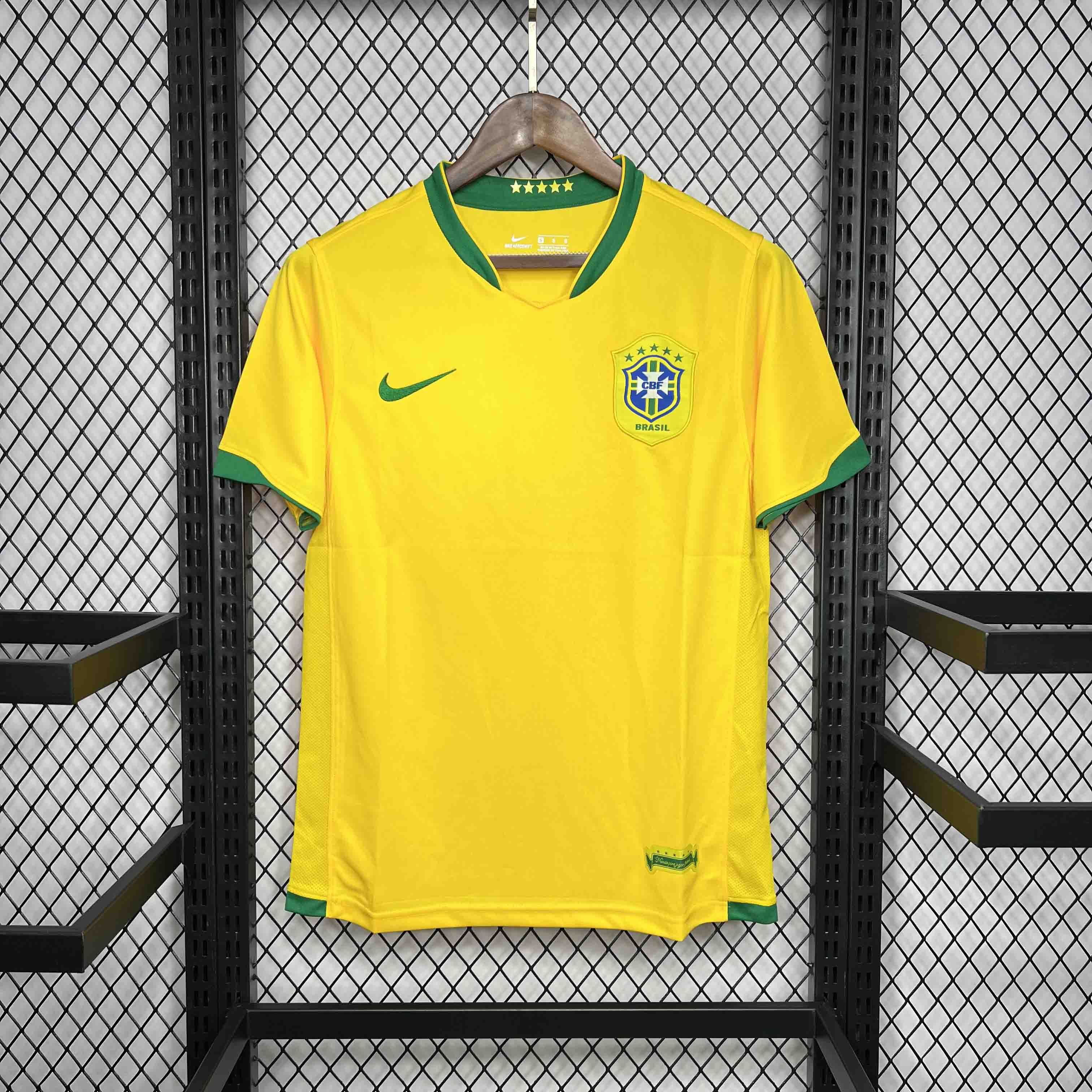 Brazil Retro Jersey Custom Home Soccer Jersey World Cup 2006 - ujerseystore