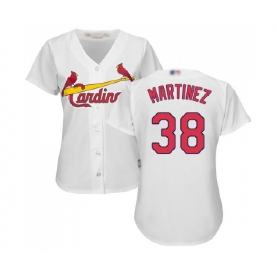 Women's St. Louis Cardinals #38 Jose Martinez Replica White Home Cool Base Baseball Jersey - Ujersey