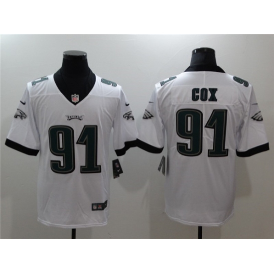 Women's Philadelphia Eagles #91 Fletcher Cox White Stitched Football Jersey - Ujersey