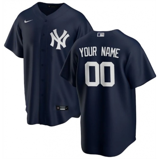 Men's New York Yankees Customized Navy Stitched MLB Jersey - Ujersey