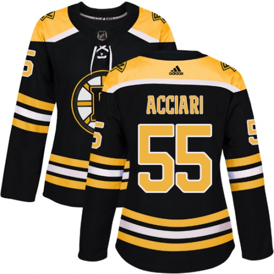 Women's Adidas Boston Bruins #55 Noel Acciari Authentic Black Home NHL Jersey - Ujersey