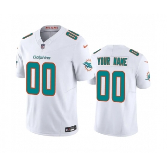 Men's Miami Dolphins Active Player Custom White 2023 F.U.S.E Vapor Limited Stitched Football Jersey