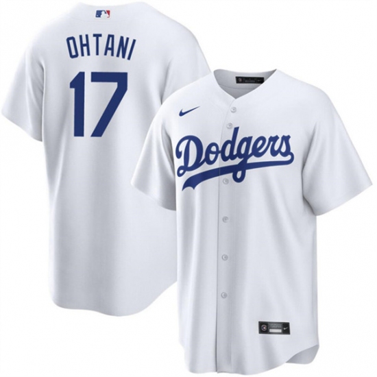 Men's Los Angeles Dodgers #17 Shohei Ohtani White Cool Base Stitched Jersey - Ujersey
