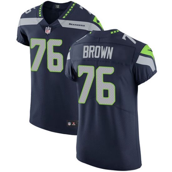 Men's Nike Seattle Seahawks #76 Duane Brown Navy Blue Team Color Vapor Untouchable Elite Player NFL Jersey - Ujersey