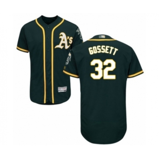 Men's Oakland Athletics #32 Daniel Gossett Green Alternate Flex Base Authentic Collection Baseball Player Jersey - Ujersey