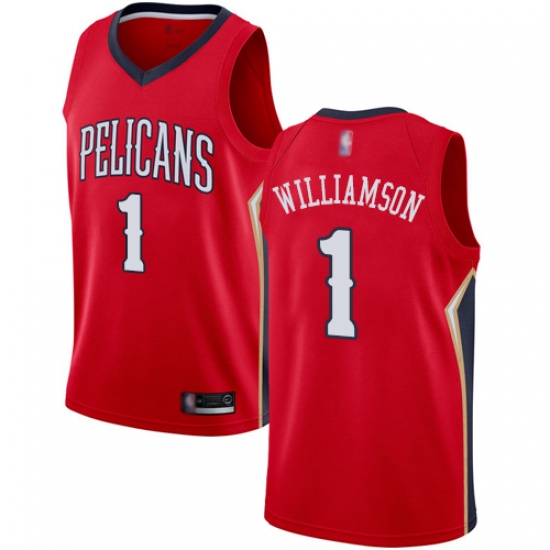Women's Nike New Orleans Pelicans #1 Zion Williamson Red NBA Swingman Statement Edition Jersey - Ujersey