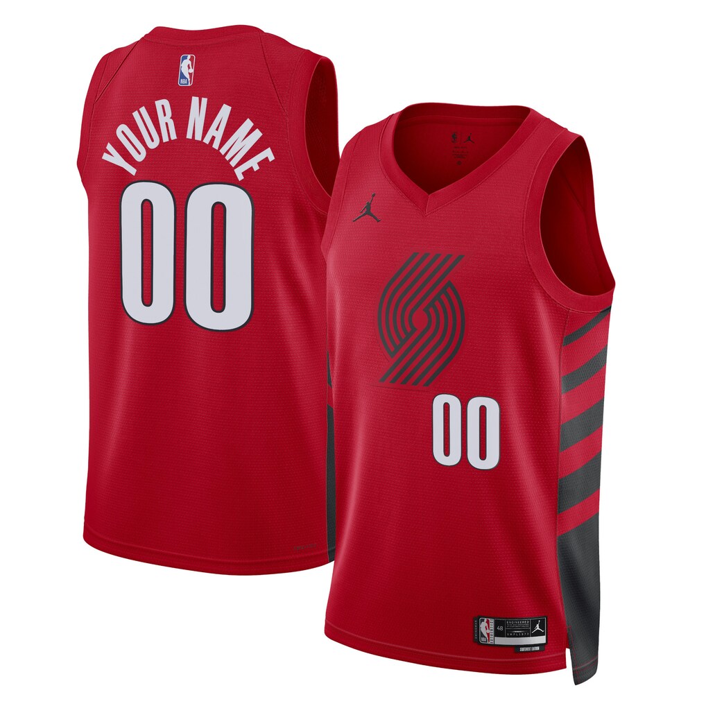 Unisex Portland Trail Blazers Jordan Brand Red 2022/23 Swingman Custom Jersey - Statement Edition - SUjersey01