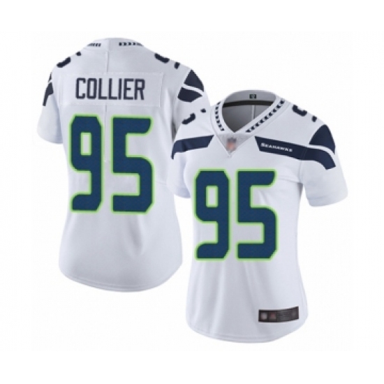 Women's Seattle Seahawks #95 L.J. Collier White Vapor Untouchable Limited Player Football Jersey - Ujersey
