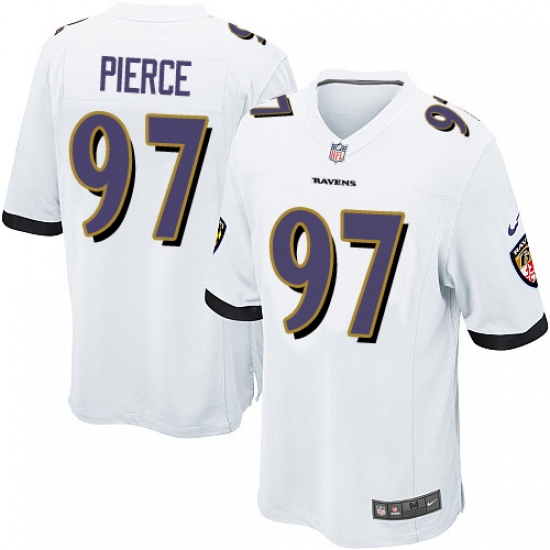 Men's Nike Baltimore Ravens #97 Michael Pierce Game White NFL Jersey - Ujersey