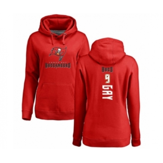 Football Women's Tampa Bay Buccaneers #9 Matt Gay Red Backer Pullover Hoodie - Ujersey