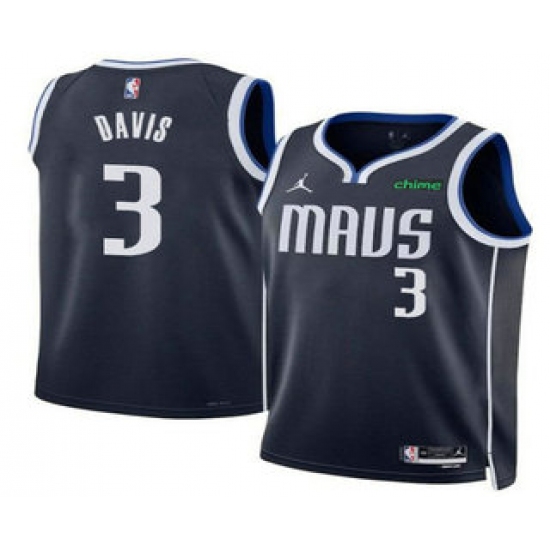 Men's Dallas Mavericks #3 Anthony Davis Navy 2025 Statement Edition Stitched Jersey - Ujersey