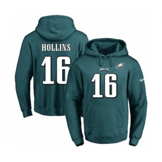 Football Men's Philadelphia Eagles #16 Mack Hollins Green Name & Number Pullover Hoodie - Ujersey