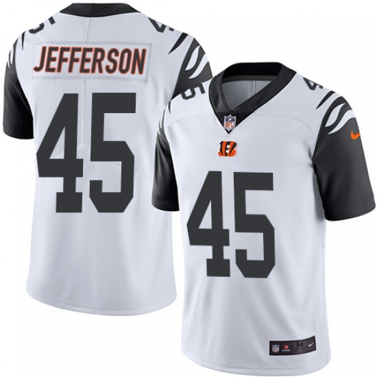 Men's Nike Cincinnati Bengals #45 Malik Jefferson Limited White Rush Vapor Untouchable NFL Jersey - Ujersey