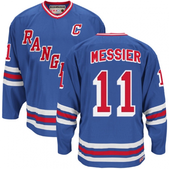 Men's CCM New York Rangers #11 Mark Messier Premier Royal Blue Heroes of Hockey Alumni Throwback NHL Jersey - Ujersey