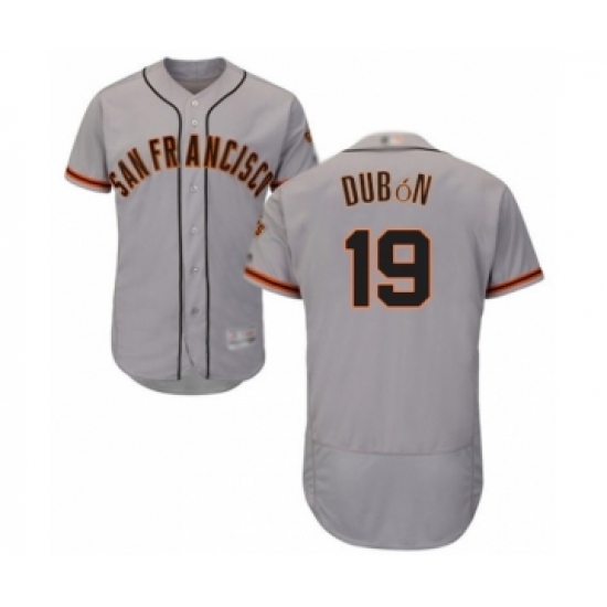 Men's San Francisco Giants #19 Mauricio Dubon Grey Road Flex Base Authentic Collection Baseball Player Jersey - Ujersey