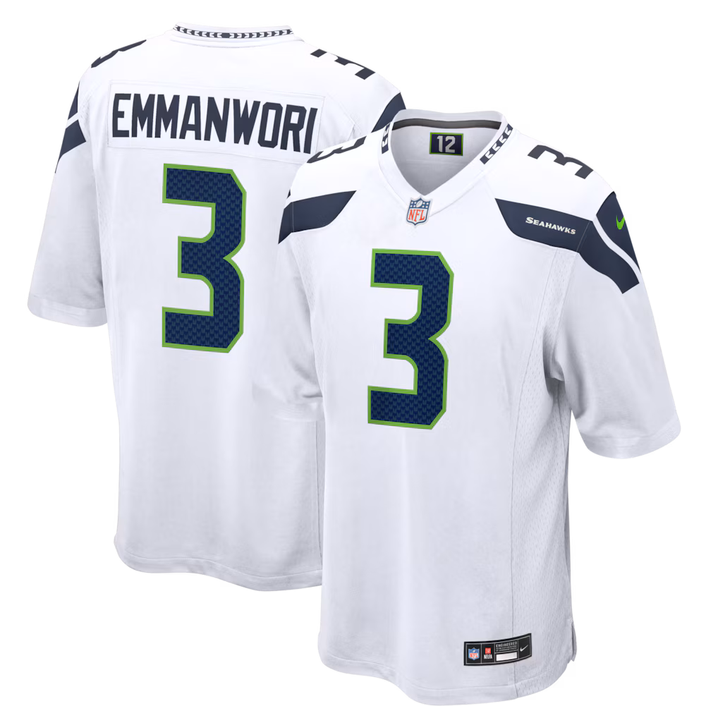 Men's Seattle Seahawks Nick Emmanwori Nike White Game Jersey - U-jersey