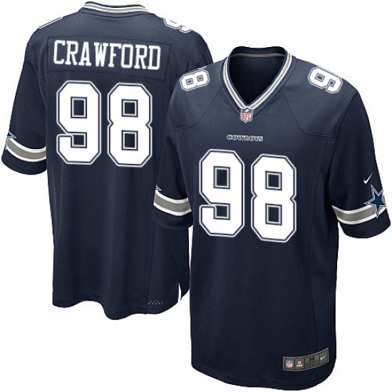 Men's Nike Dallas Cowboys #98 Tyrone Crawford Game Navy Blue Team Color NFL Jersey - Ujersey