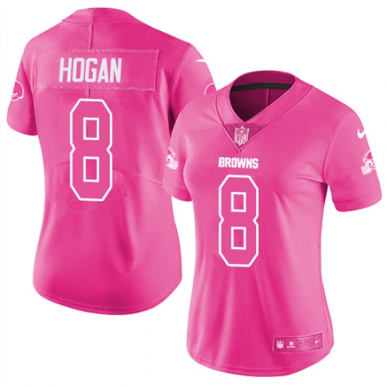 Women's Nike Cleveland Browns #8 Kevin Hogan Limited Pink Rush Fashion NFL Jersey - Ujersey