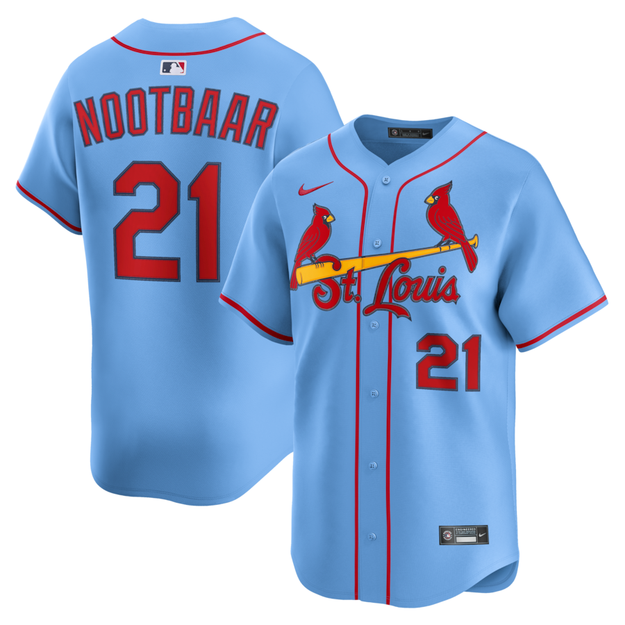 Men's St. Louis Cardinals Lars Nootbaar Nike Light Blue Alternate Limited Jersey - Ujersey NHL