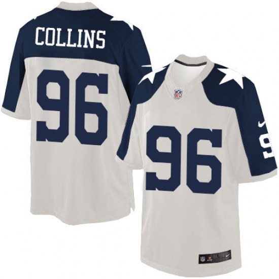Men's Nike Dallas Cowboys #96 Maliek Collins Limited White Throwback Alternate NFL Jersey - Ujersey