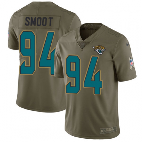 Men's Nike Jacksonville Jaguars #94 Dawuane Smoot Limited Olive 2017 Salute to Service NFL Jersey