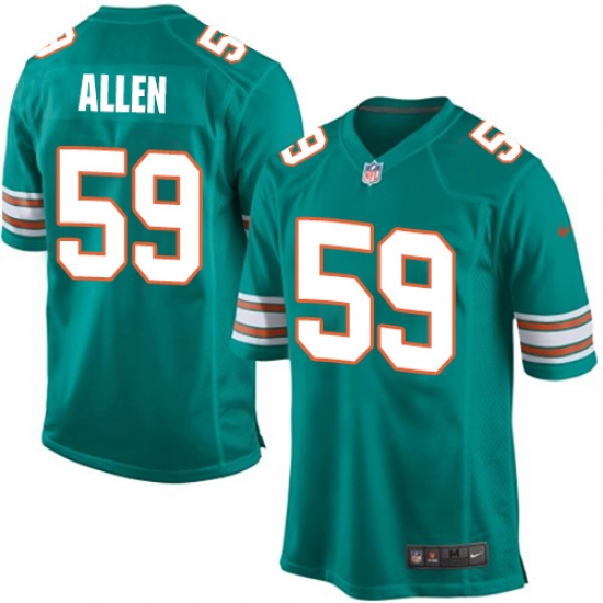 Men's Nike Miami Dolphins #59 Chase Allen Game Aqua Green Alternate NFL Jersey - Ujersey