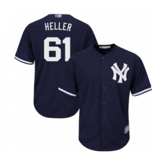 Youth New York Yankees #61 Ben Heller Authentic Navy Blue Alternate Baseball Player Jersey - Ujersey