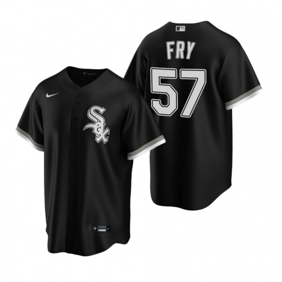 Men's Nike Chicago White Sox #57 Jace Fry Black Alternate Stitched Baseball Jersey - Ujersey