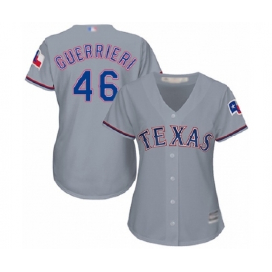Women's Texas Rangers #46 Taylor Guerrieri Authentic Grey Road Cool Base Baseball Player Jersey - Ujersey