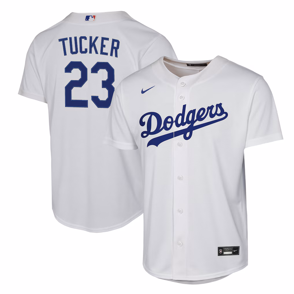 Youth Los Angeles Dodgers Kyle Tucker Nike White Home Replica Jersey - Ujersey Shop