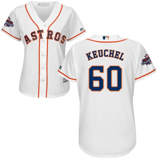 Women's Majestic Houston Astros #60 Dallas Keuchel Authentic White Home 2017 World Series Champions Cool Base MLB Jersey - Ujersey