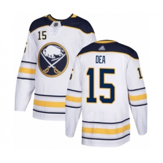 Men's Buffalo Sabres #15 Jean-Sebastien Dea Authentic White Away Hockey Jersey - Ujersey