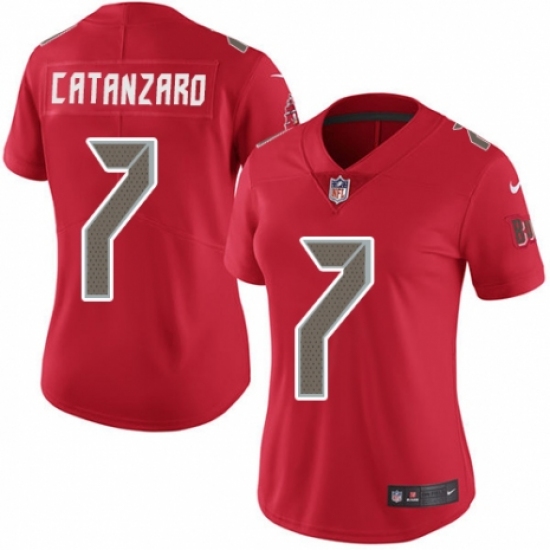 Women's Nike Tampa Bay Buccaneers #7 Chandler Catanzaro Limited Red Rush Vapor Untouchable NFL Jersey - Ujersey